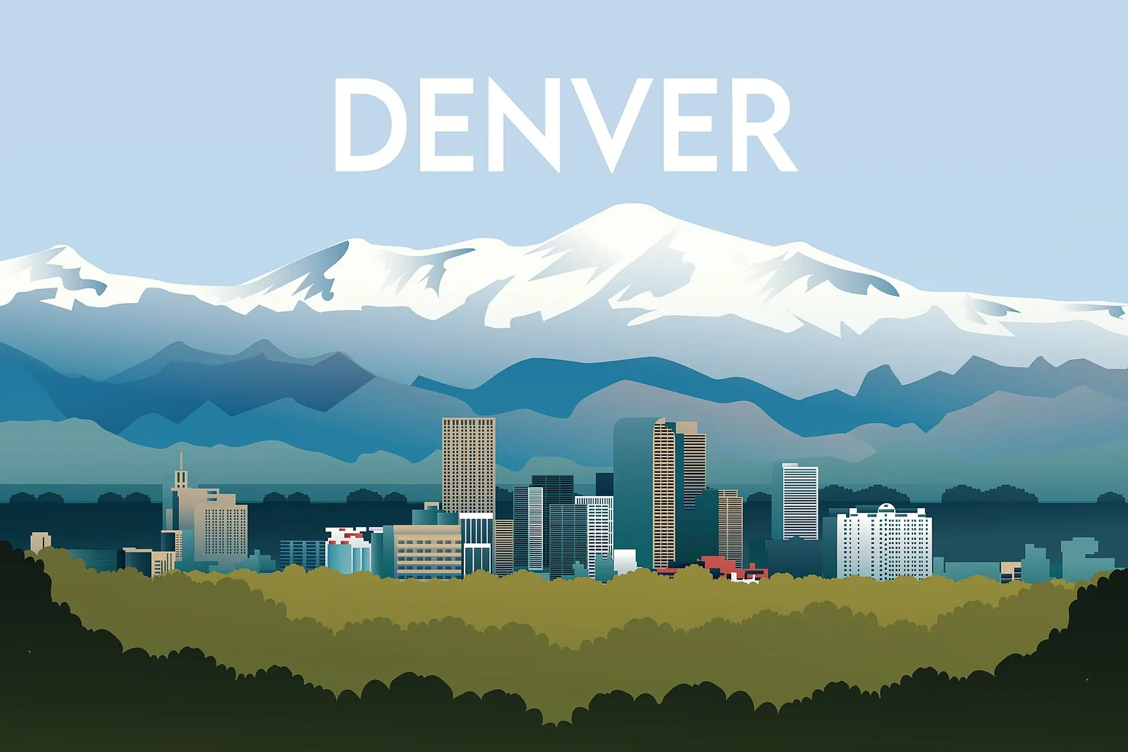 Denver Skyline - Illustration — Denver