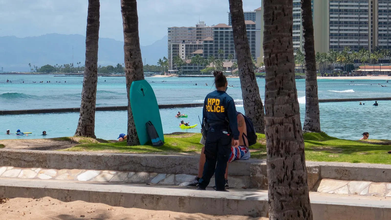 HPD on Waikiki Beach, Honolulu, Hawaii — Honolulu