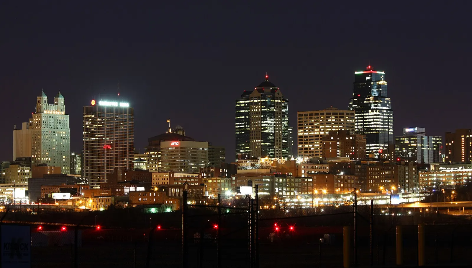 Kansas City, MO skyline at night — Kansas City