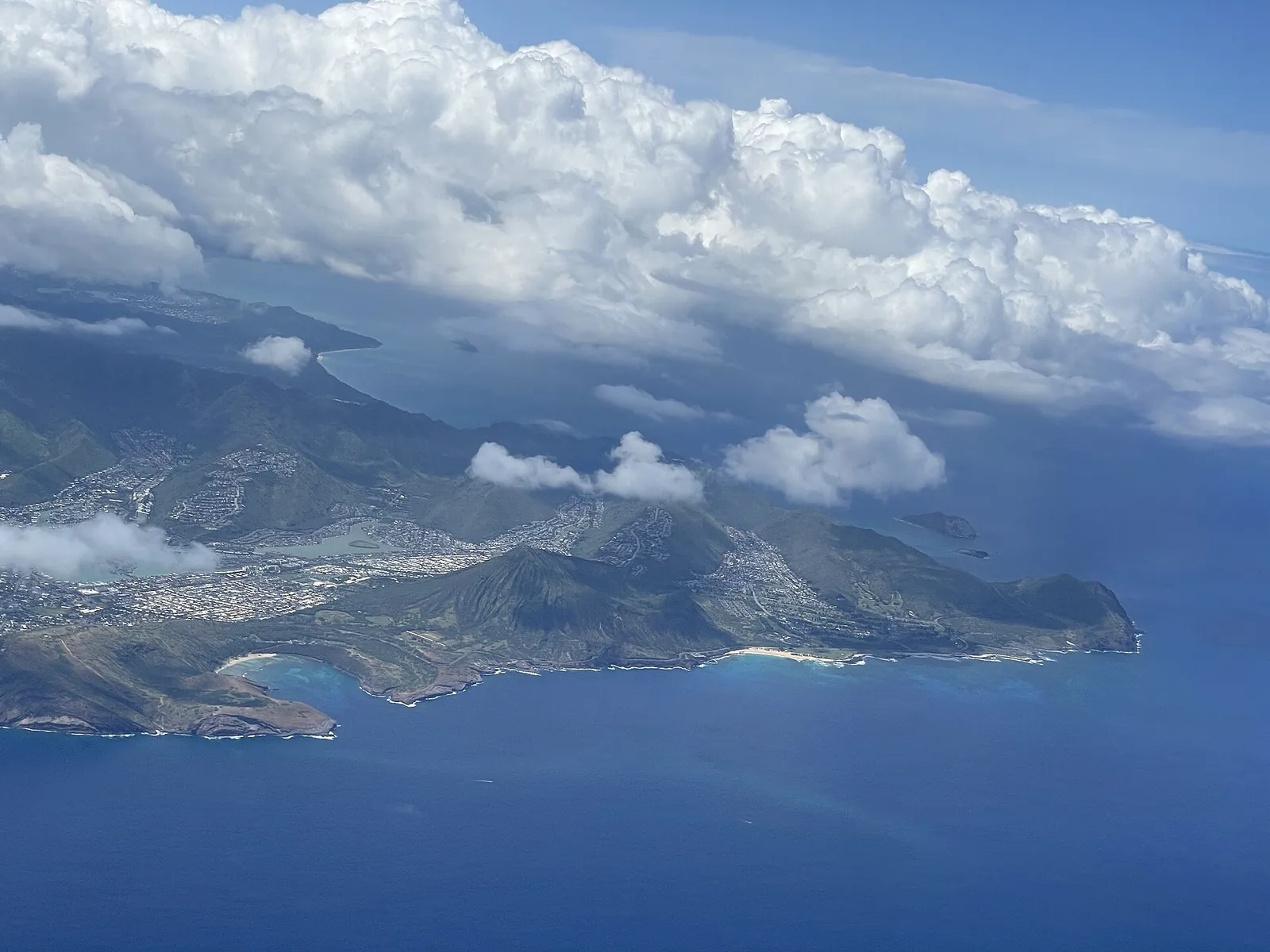 Aerial view of Hanauma Bay and Koko Crater, Honolulu, Hawaii
