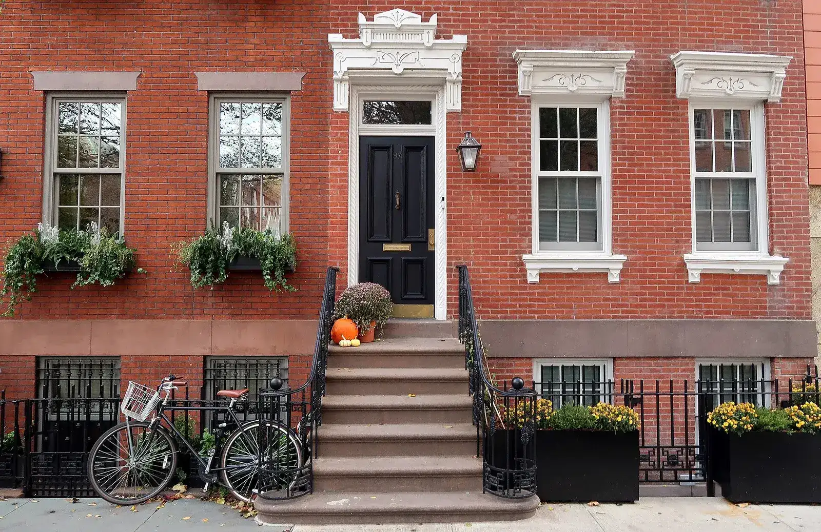 A brownstone street in Greenwich Village, New York City